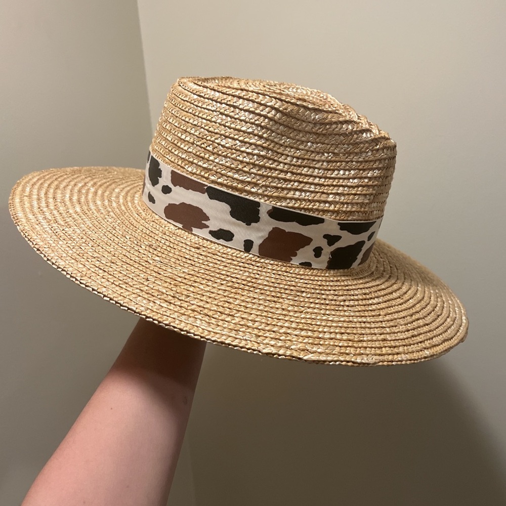 BRIXTON- straw hat w cowhide band